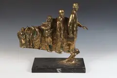Untitled by Ed Dwight, 1993, Bronze statue on black marble base, sold Feb 2022