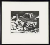 Woodpile by Thomas Hart Benton, 1939, A hand signed lithograph on paper from an edition of 250 created in 1939, sold Feb 2022