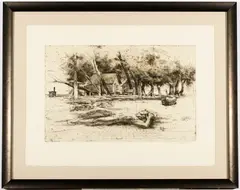 Trevor Southey, Boatman, Limited edition etching pencil numbered 6/60, titled, hand signed