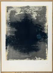 Shōichi Ida, Paper Between Brook and Reflected Moon, 1980, Artwork from the series: "Surface is the Between - Paper on Paper - Between Vertical and Horizon." Pencil signed, titled and numbered
