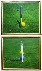 Howard Carr, A Pair: Croquet Details, 2001, Oil on canvas