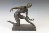Dimitri Haralamb Chiparus, Exotic Dancer Striking Pose, Black marble plinth base