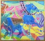 Basma Rezgui, Contemporary Arabian Horses, Oil on canvas