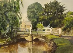 Trevor J. Tebbs, In the Cotswolds (Lower Slaughter), 1983, Watercolor on paper