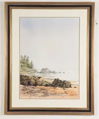 Trevor J. Tebbs, Coastal Scene, Watercolor on paper