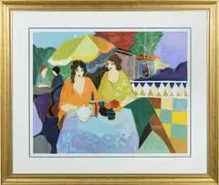 Itzchak Tarkay, Afternoon Tea, Pencil numbered and signed