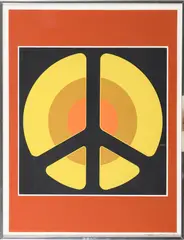 Thomas Whelan Benton, Peace Symbol Series # 4, 1965, Limited edition serigraph hand-signed, dated, and numbered 18/36 by the artist in pencil