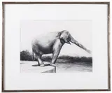 Asian Elephant Begging by An Homage To Rembrandt Bugatti, Pencil and watercolor, sold Apr 2022