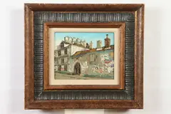 Hans Weisner, Urbanscape with Graffiti, Oil on board