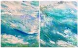 John W. Boyce, A Diptych: Southern California Surf, 2006, A pair of watercolors and gouache