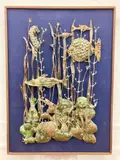 George McCann, Aquarium Copper Wall Sculpture, Signature "MCCANN" incised into metal and verso also ink-signed