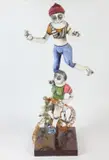 Joan Danziger, Magical Riders, Papier Mache, acrylic paint, wire and mixed media sculpture
