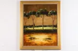 Van Matino Ahn, Untitled, TROPICAL VIEW WITH LAGOON, oil on canvas, signed lower right