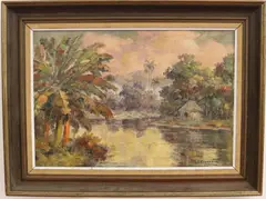 A. Endara Ruiz, Afternoon Sun, circa 1970, Oil on canvas
