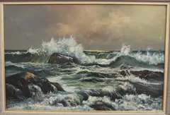 Jacob Nussbaum, Seascape, Oil on canvas