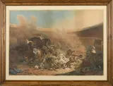 Félix Louis Leullier, The Martyrdom of St, Felicitas, 19th Century color engraving or aquatint by French printmaker Paul-Léon Jazet (1848-1918)