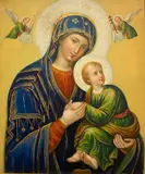 Luigi Salomone, Santa Maria De Perpetuo Succursu (Our Lady of Perpetual Help), Late 19th century Italian oil painting