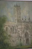 Cathedral from Garden by American School, Oil on canvas, offered May 2022