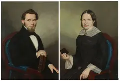 American School, Wilhelm and Caroline Michaelis: Pair, WILHELM AND CAROLINE MICHAELIS: PAIR, oil on canvas