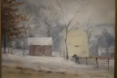 James Sulkowski, Windy Winter Scene, 1985, Oil on canvas