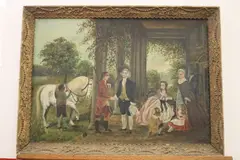 A Brice, The reception of Lafayette at Mount Vernon, Oil on board
