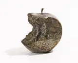 American School, Half Eaten Apple, Heavy metal (possibly bronze) sculpture