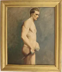 American School, Academy Study: Naked Man, Oil on canvas