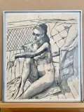 James Weeks, Seated Nude I, 1965, Charcoal and gouache on paper