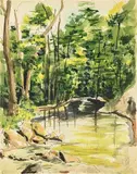 R. Dodge, Cabin John, Pencil signed, titled and dated ("6/28/62") lower right hand corner
