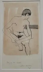 John Miller, Boy on the Sands, 1968, Watercolor and ink on paper