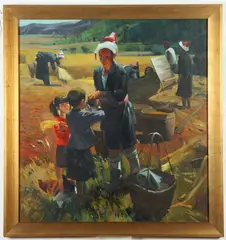 Taiwanese, Wheat Harvest, WHEAT HARVEST, oil on canvas