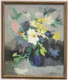 Javier Cabada, Bouquet of Summer Flowers, Oil on canvas