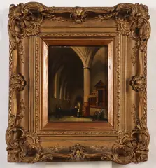 Hubertus van Hove, Church Interior, Oil on panel