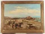 Wallon H. Roberts, Day at the beach, 1880, Oil on board