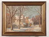 Boris B. Major, Winter Scene, Oil on canvas