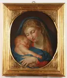 Francesco Zuccarelli, Untitled, Madonna and Child, 19th century or earlier Italian oil painting after Francesco Zuccarelli's composition