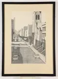 Elizabeth Bradshaw, Sunny Downtown, Pencil signed lower right hand corner