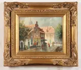 Belgium Urban Scene by Continental School, Oil on board, offered Jun 2022