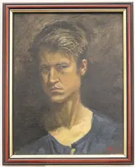 Petr Straník, Self Portrait, Oil on board