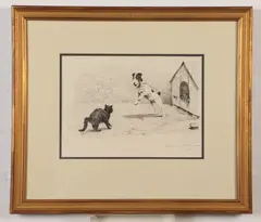 Marguerite Kirmse, Group of 5 assorted black and white etchings of Scottie dogs, Each pencil-signed lower right, and titled lower left