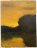 Joe Wojdakowski, Lake at Sunset, Oil on board