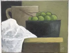 Joe Wojdakowski, Still with a White Napkin, Oil on canvas