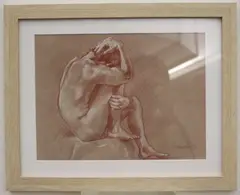 E. Marreno, Thinking Man, 2016, [LGBTQ+ INTEREST], Charcoal on paper