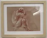 E. Marreno, Thinking Man, 2016, [LGBTQ+ INTEREST], Charcoal on paper