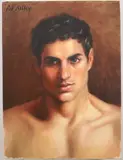 Pat Kelley, Man with Brown, 2016, [LGBTQ+ INTEREST], Oil on Canvas