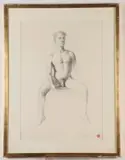 Bo Bartlett, Young Man, 1992, [LGBTQ+ INTEREST], Pencil drawing