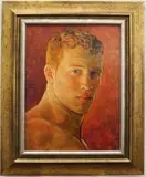 Ron Grisworld, Portrait Study Boxer. [LGBTQ+ INTEREST], Oil on Panel