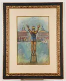 Carl Sprinchorn, Diver at Coney Island, [LGBTQ+ INTEREST], Pastel on paper