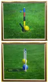 Howard Carr, A Pair: Croquet Details, 2001, Oil on canvas
