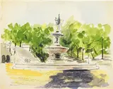 R. Dodge, Prospect Park, 1962, Ink signed, titled and dated ("7/15/62") lower right hand corner